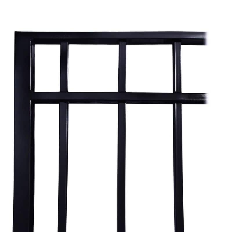 ALEKO Madrid Style 12 ft Steel Dual Black Driveway Gate with Pedestrian Gate