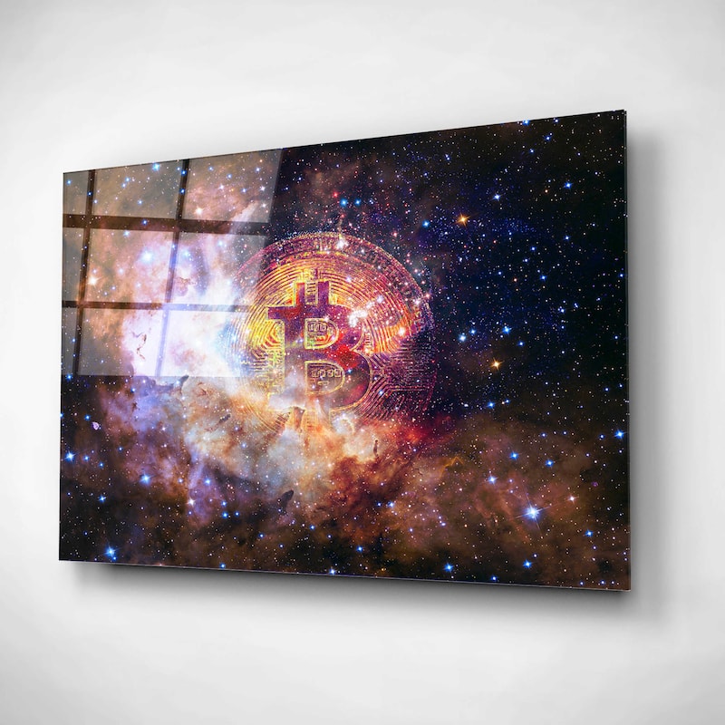 Epic Art 'Bitcoin Nebula', Acrylic Glass Wall Art