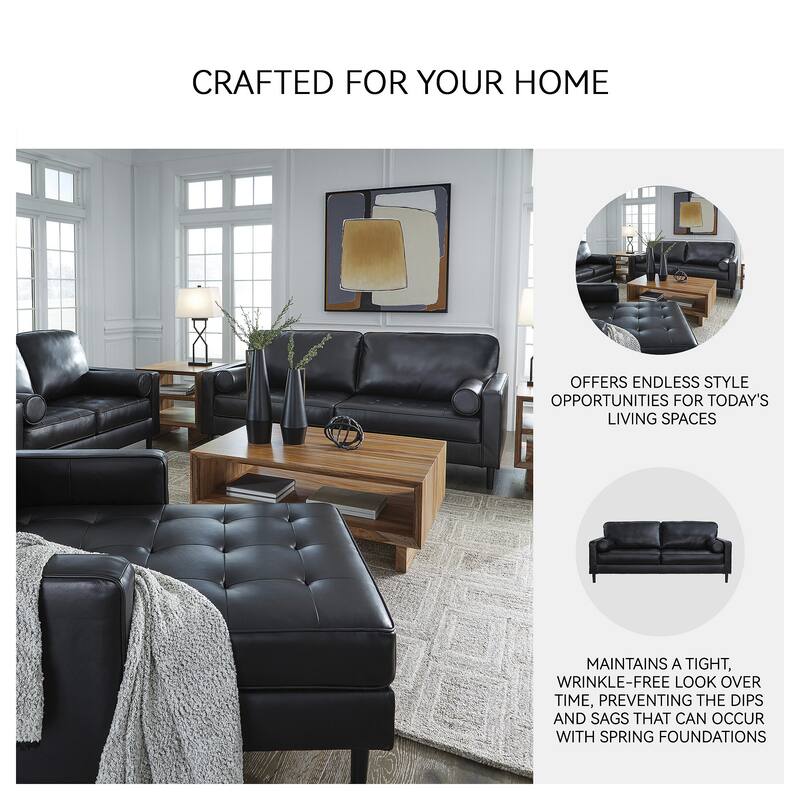 Signature Design by Ashley Bryceview Black Sofa - 87" W x 38" D x 39" H