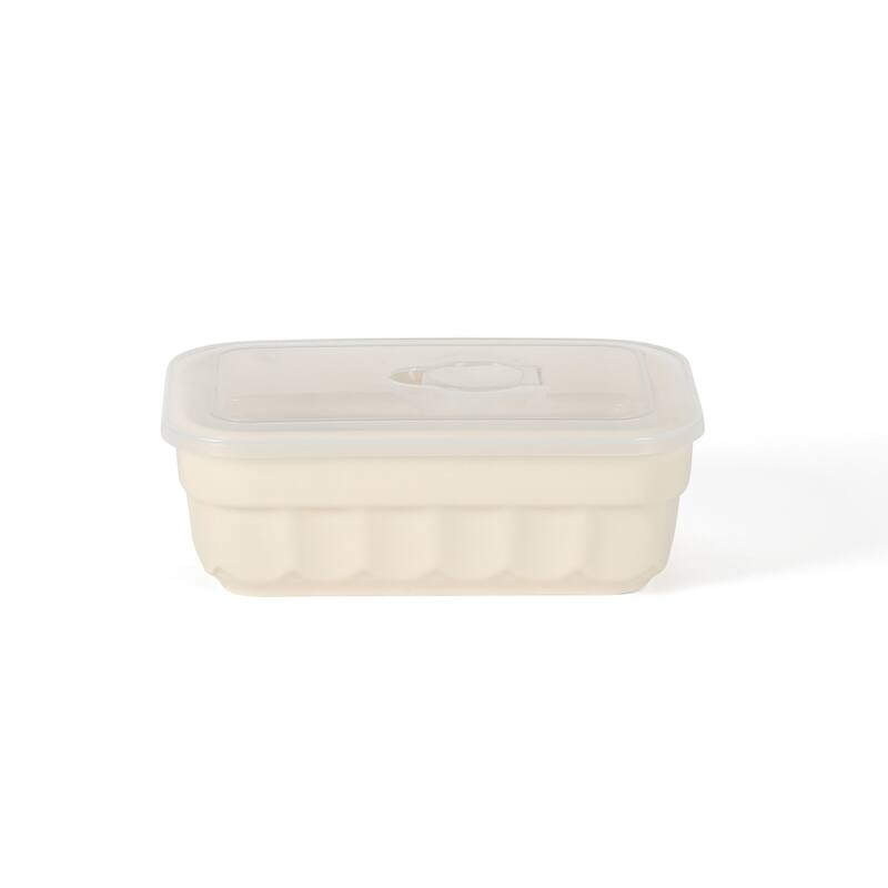 Martha Stewart Broadbrook 6 Piece Stoneware Meal Prep Container Set with Lids, Cream, Oven, Microwave & Dishwasher Safe