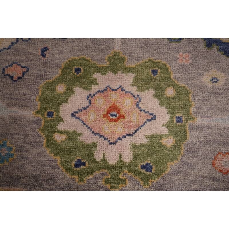 All-Over Floral Oushak Oriental Area Rug Hand-Knotted Wool Carpet - 7'11"x 9'10"