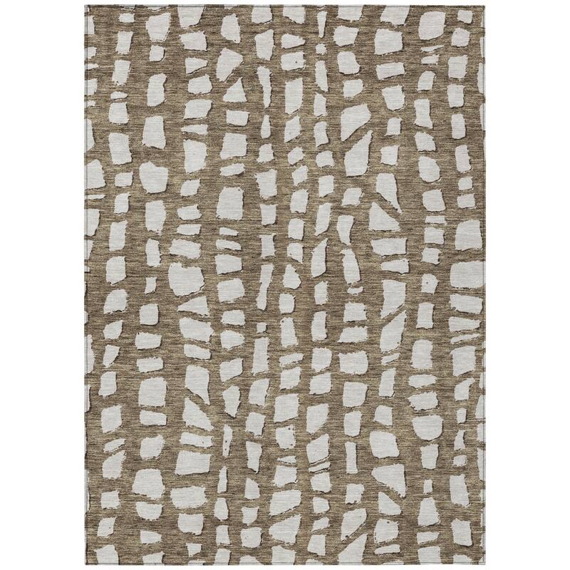 HomeRoots Abstract Transitional Rectangle Outdoor Rug