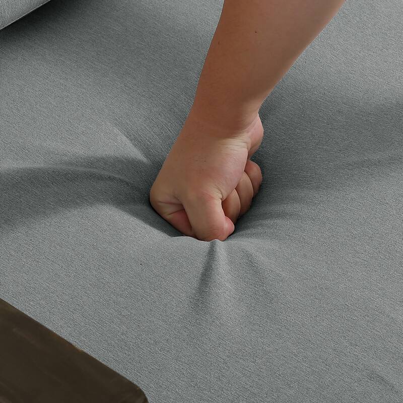 Modern Wood Cushioned Outdoor Patio Sofa Loveseat with Coffee Table