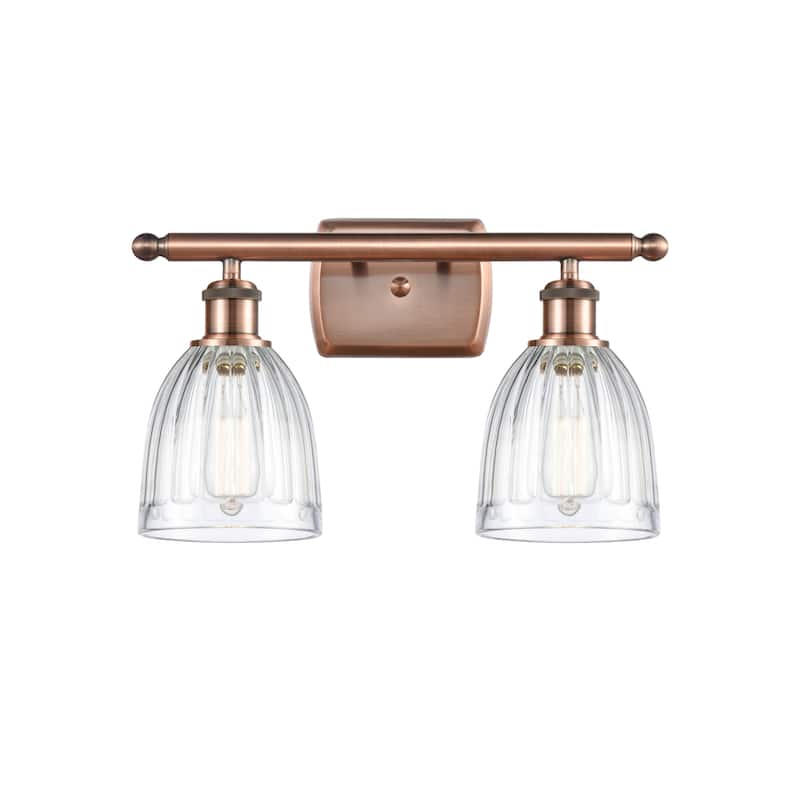 Innovations Lighting Brookfield 2 Light 16" Wide Bathroom Vanity Light - Antique Copper / Clear