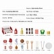 preview thumbnail 9 of 9, Red White Wooden BBQ Grill Toy with 26 PCS and Twist Sound Play - 11.42” L x 8.27” W x 7.68” H