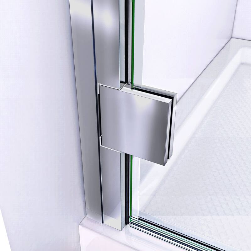 DreamLine Lumen 34-35 in. W by 72 in. H Semi-Frameless Hinged Shower Door - 34" - 35" W