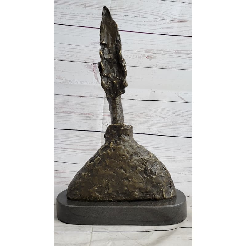 Alberto Giacometti Tall Thin Head Bronze Statue Sculpture Figure 14 Inches X 9 Inches