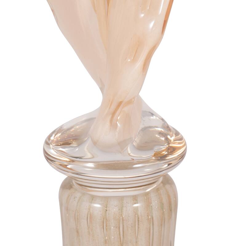 Sagebrook Home Meira Leaf Topper Glass Vase - Exquisite Design for Modern Homes - Durable & Elegant Decor