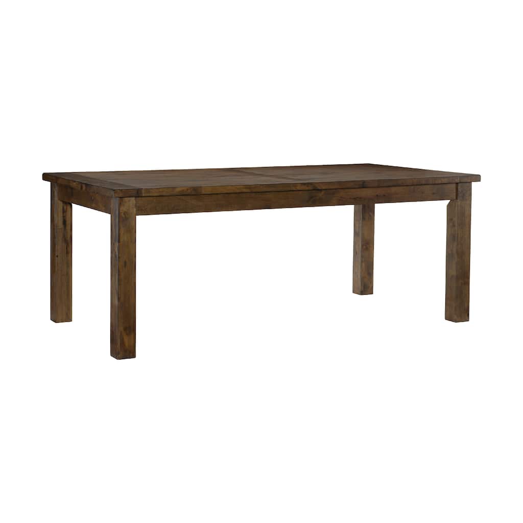 Rick Dining Table, 79 Inch Rectangular Top, Natural Brown Rubberwood