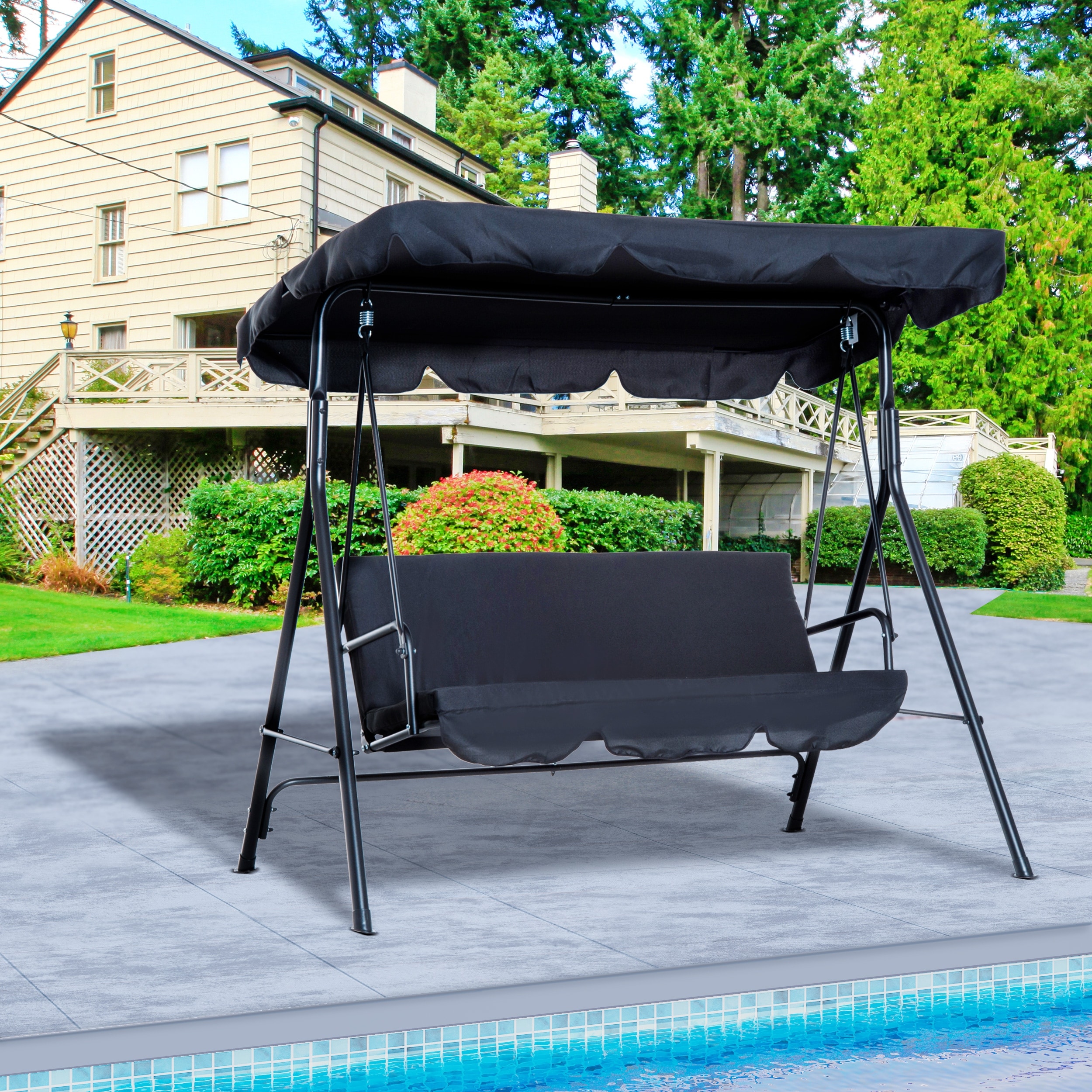 Outsunny 3-Person Porch Lawn Swing
