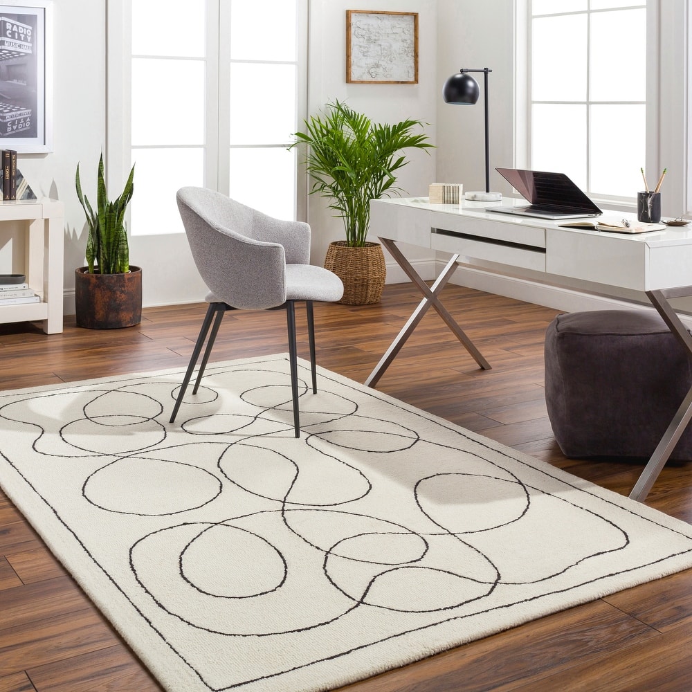 Davallia Handmade Modern Contours Wool Area Rug