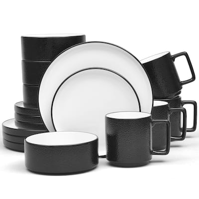 Noritake Colortex Stone 16-Piece Stax Dinnerware Set, Service For 4
