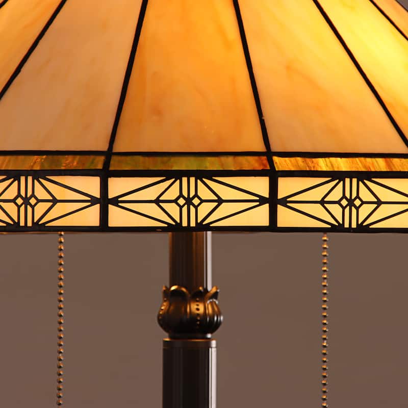 Tiffany-Style Mission Design 2-light Blackish Bronze Floor Lamp