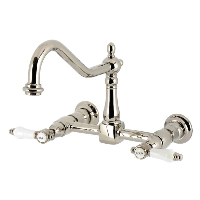 Bel-Air Wall Mount Bridge Kitchen Faucet - Brushed Brass