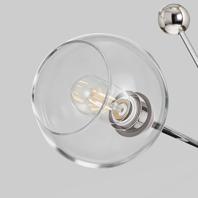 LamQee Sputnik Metal Chandelier with Clear Glass Globe Shades