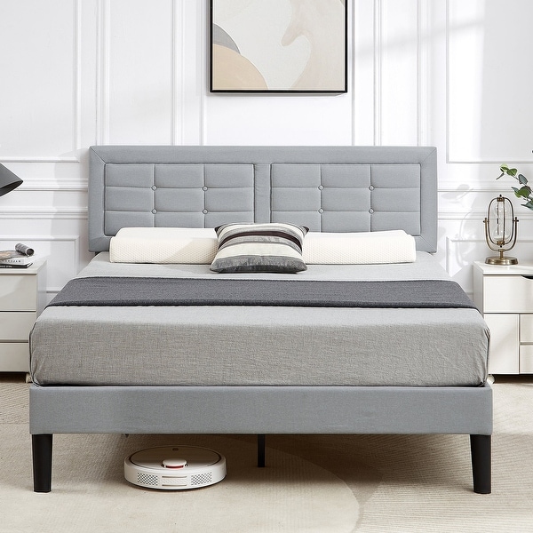 VECELO Metal Bed Frame with Headboard Classic Metal Platform Bed Frame