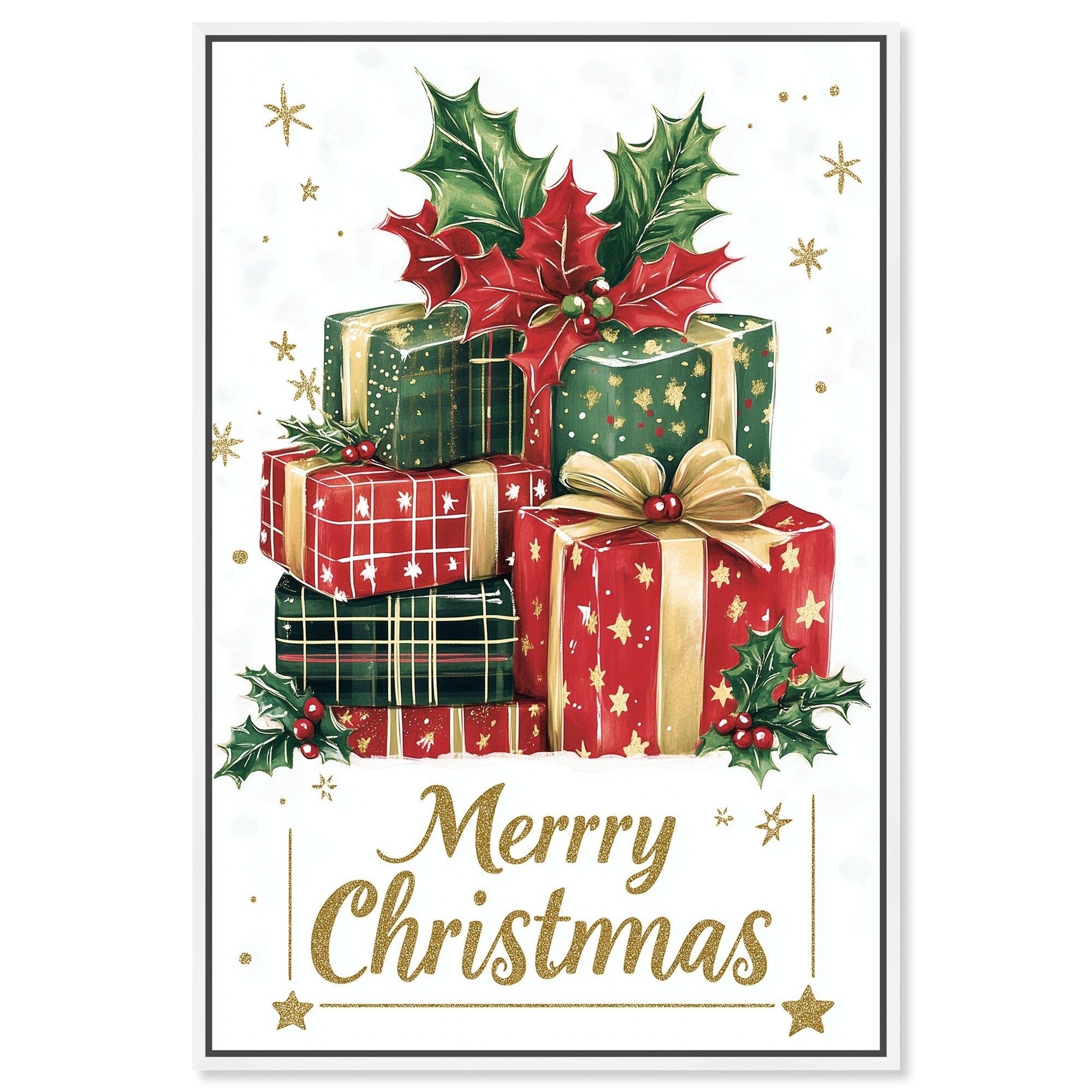 Merry Christmas Gift III Wall Decor Canvas Print by Art Remedy