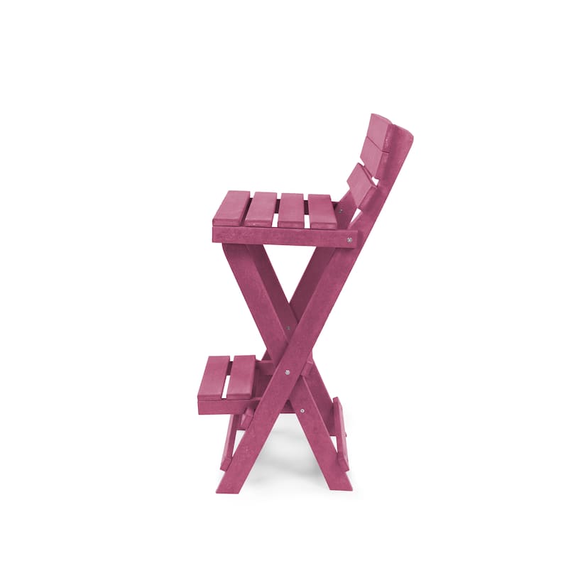 Key West Fully Assembled All-Weather Recycled HDPE Outdoor Folding Bar Stool