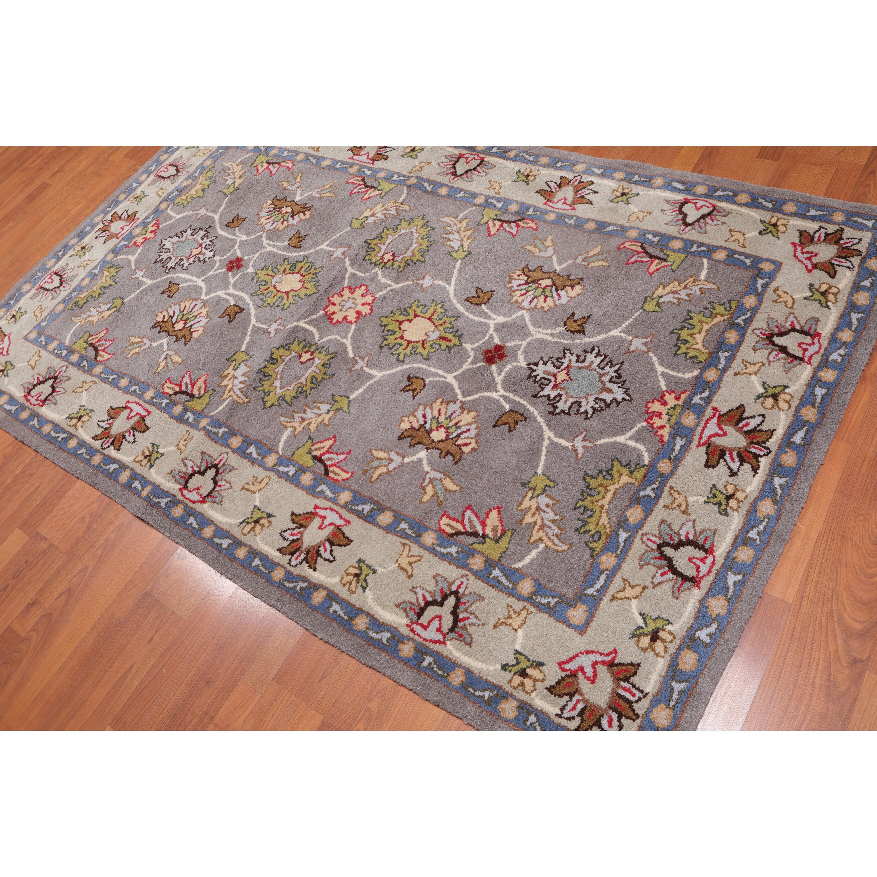 Shop 5 X8 Hand Tufted Wool Oriental Area Rug Grey Sage Color 5 X 8 5 X 8 On Sale Overstock 31310669