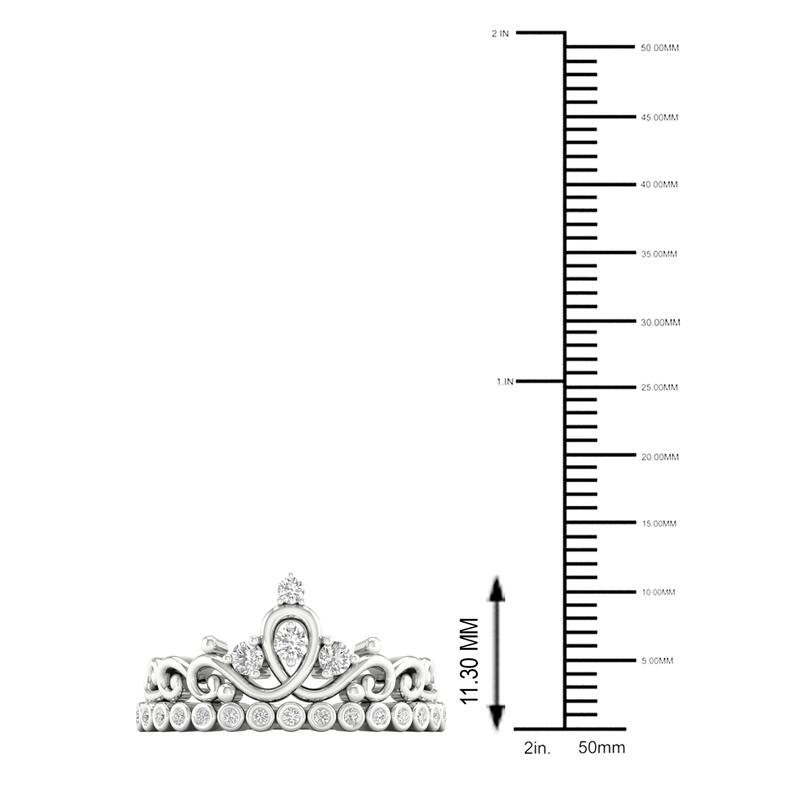 1/4ct TDW Diamond Crown Ring in 10k Gold by De Couer