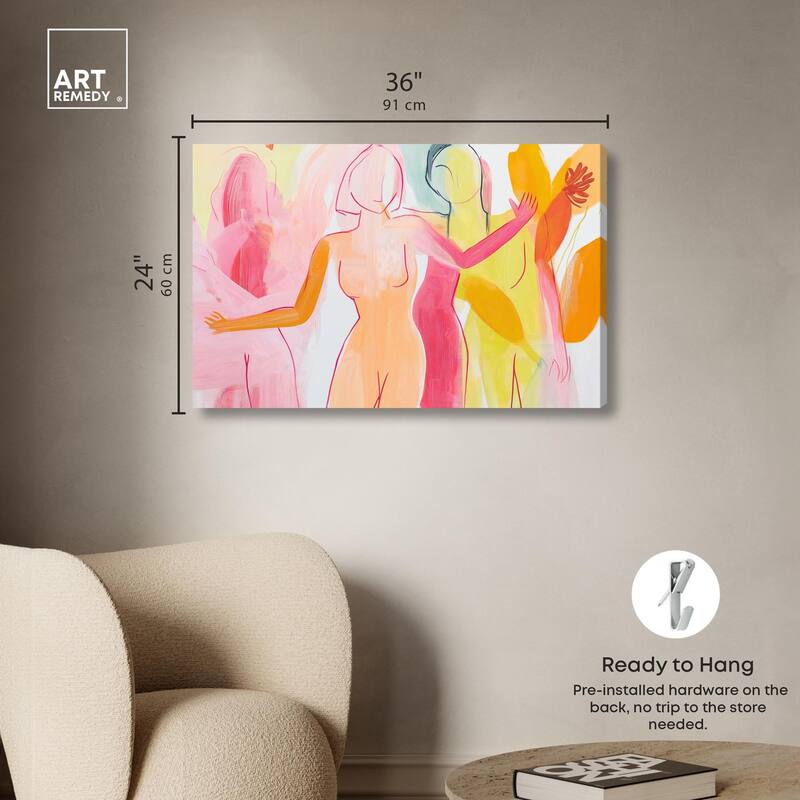 Three Graces Canvas by Art Remedy, Gallery Wrapped