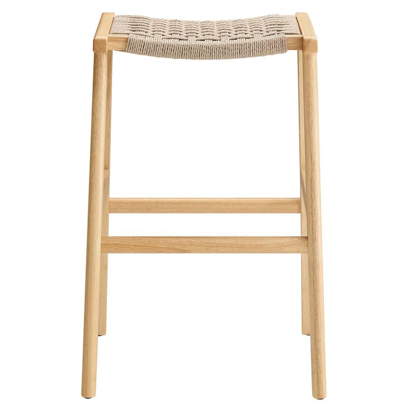 Saoirse Woven Rope Wood Bar Stool - Set of 2