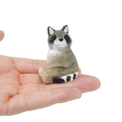 Raccoon Forest Miniature Figurine for Decor or Gift