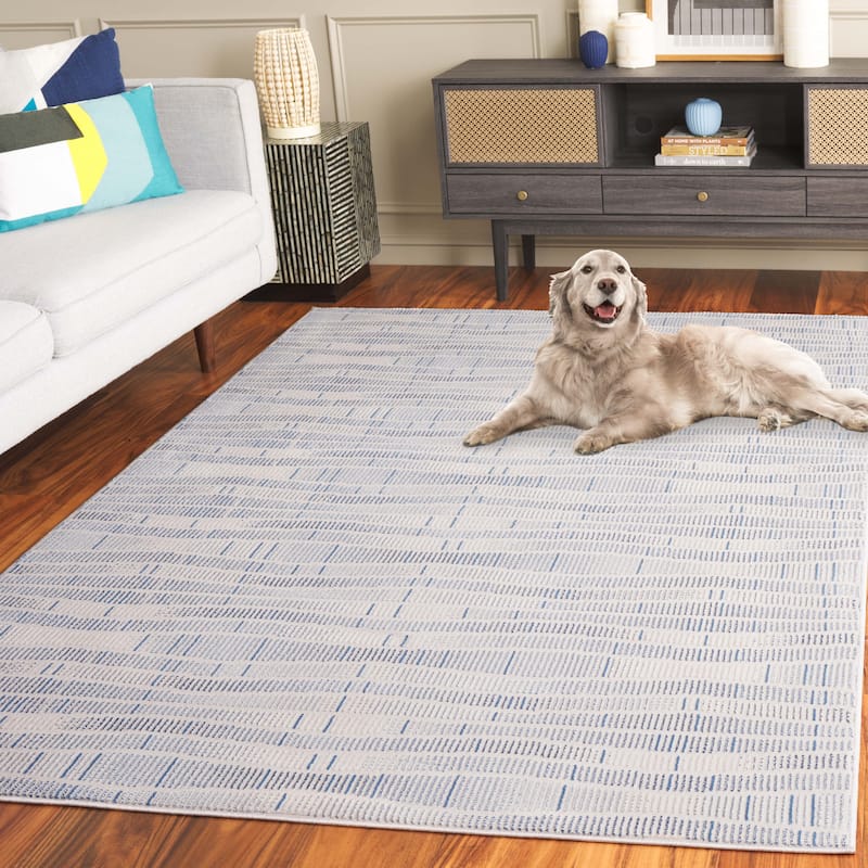 SAFAVIEH Prestige Sybil Contemporary Rug - 6'7" Round - Beige/Blue