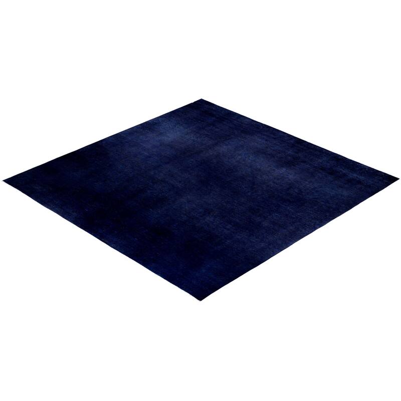 Overdyed One-of-a-Kind Hand-Knotted Square Area Rug - Purple - 12' 0" x 12' 3"
