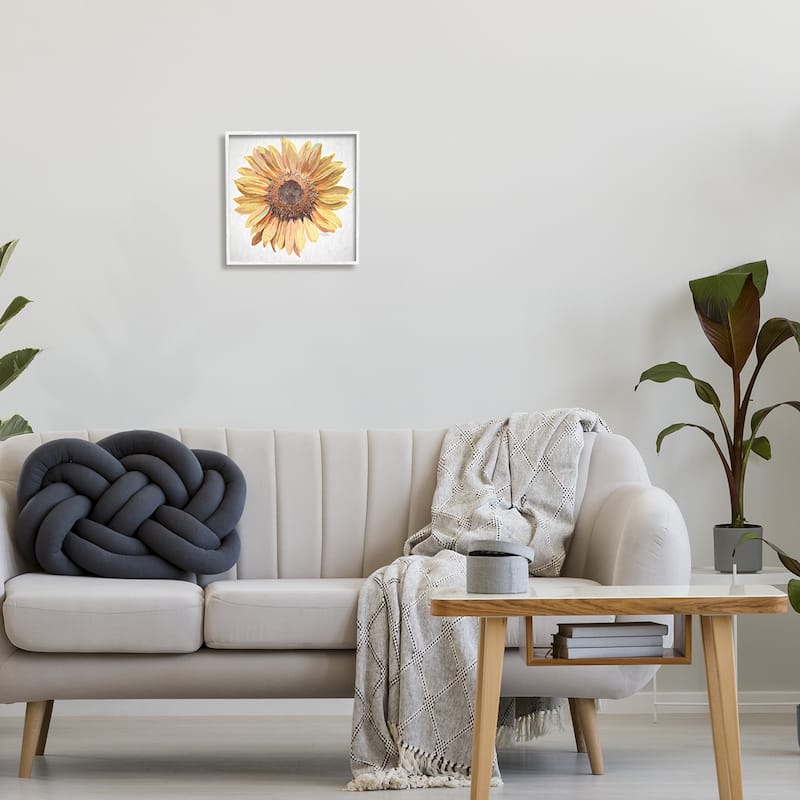 Stupell Vivid Yellow Sunflower Petals Aerial View Flower Framed Wall Art, Design by Michele Norman