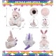 preview thumbnail 2 of 4, DolliBu Rose Gold Bunny Unicorn Plush with Clothes Stuffed Animal Toy - 8 inches