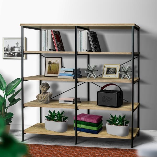 63 Inch 4 Tier Bookshelf with Metal Frame Bed Bath & Beyond 37527794