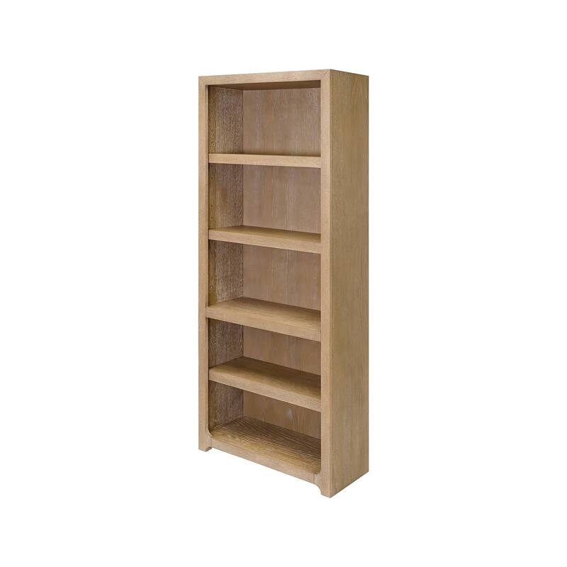 Modern Wood Open Bookcase, Office Shelving, Storage Cabinet, Fully Assembled, Light Brown - Light Brown