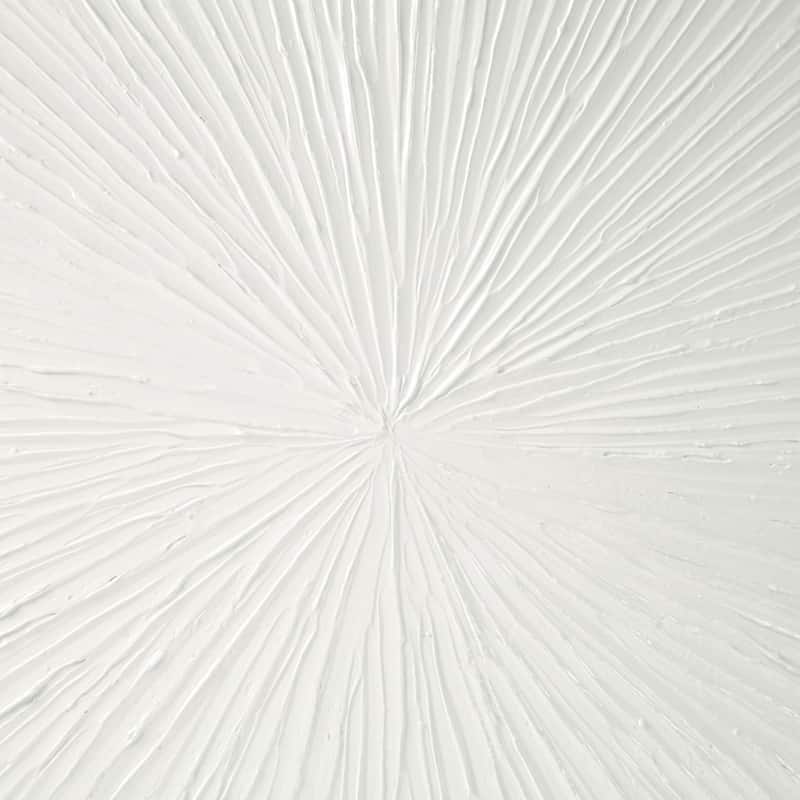 Roomfitters 30x30 Inch White Textured Abstract Burst Wall Art, Modern Dimensional Hand Painted Decor for Living Room
