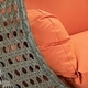preview thumbnail 121 of 128, LeisureMod Modern 2-Person Egg Hanging Swing Chair with Beige Wicker, Oxford Fabric Cover, Patio Hammock Lounger and Cushions