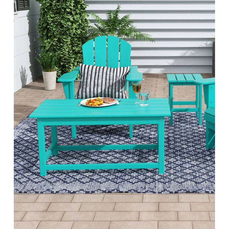 POLYTRENDS Laguna 36-inch Poly Eco-Friendly All Weather Coffee Table - Turquoise