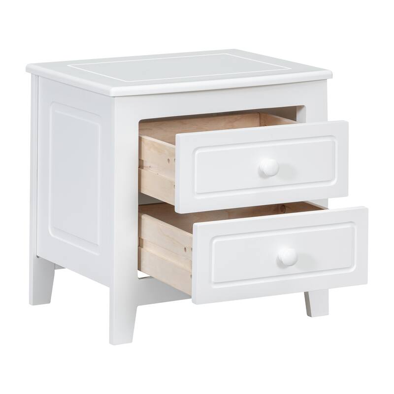 2-Drawer Nightstand with Classic Design
