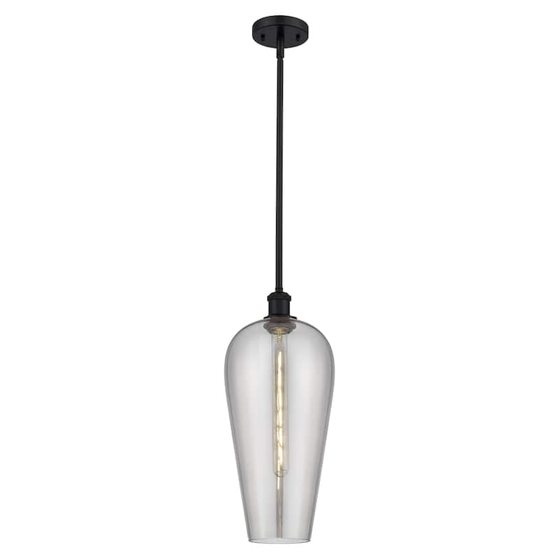 Innovations Lighting Endless Possibilities Ballston - Chelsea - 1 Light 8" Stem Hung Mini Pendant - Matte Black/Light Smoke