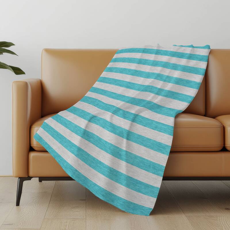 Premium Machine Washable Casual Stripes Sherpa Throw Blanket