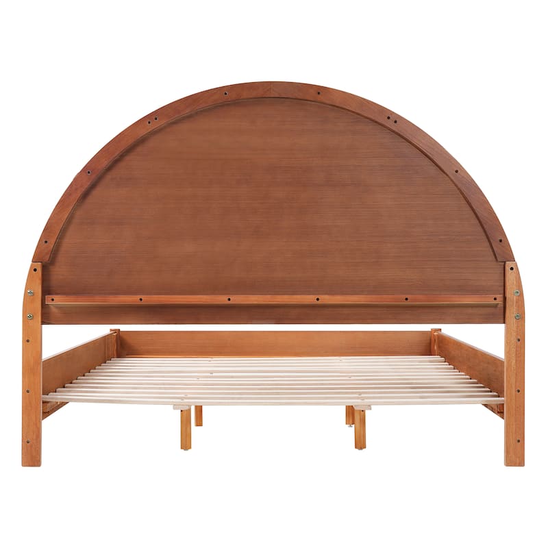Christopher Knight Home - Modern Mid-Century Wooden Platform Bed with Arched Headboard