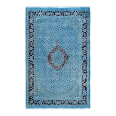 Fine Vibrance One-of-a-Kind Hand-Knotted Area Rug - Gray, 6' 1" x 9' 5" - 6' 1" x 9' 5"