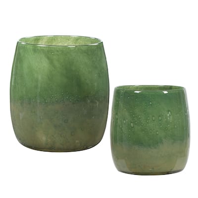Uttermost Matcha Green Glass Vases (Set of 2)