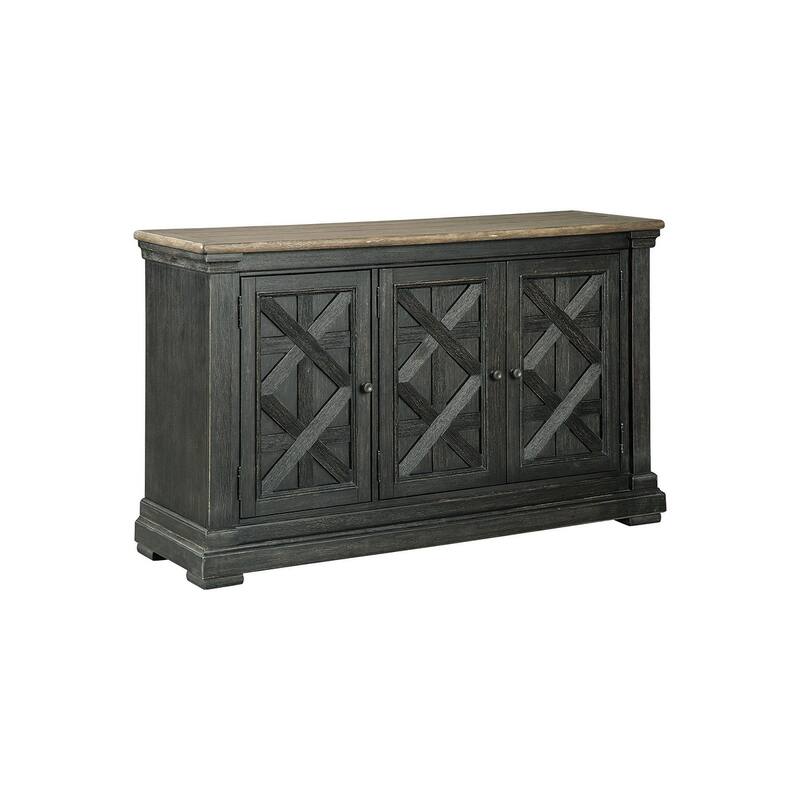 Tyler Creek Lattice Black/Grey Oak Plank Dining Room Server