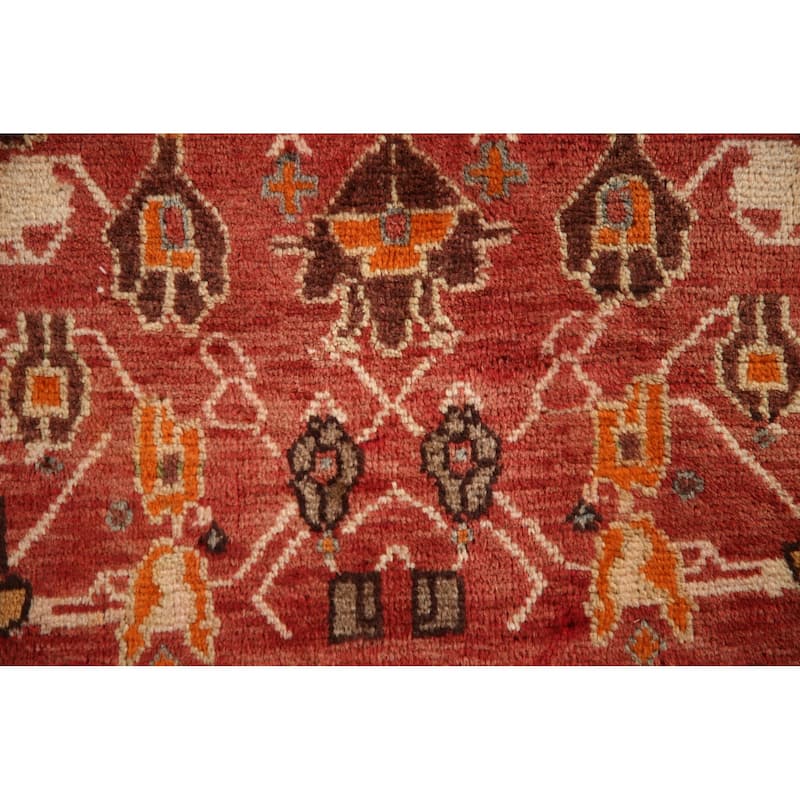 Vegetable Dye Shiraz Persian Vintage Area Rug Hand-knotted Wool Carpet - 4'0"x 5'10"