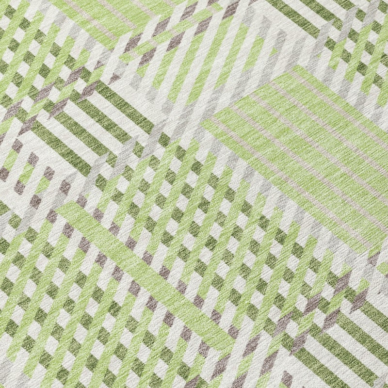 HomeRoots Plaid Transitional Rectangle Outdoor Rug