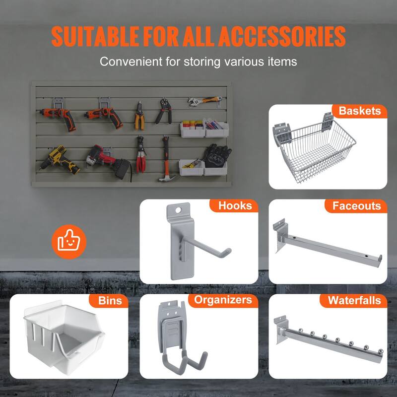 Heavy Duty Garage Slat Wall Organizer Panels with Universal Groove Design