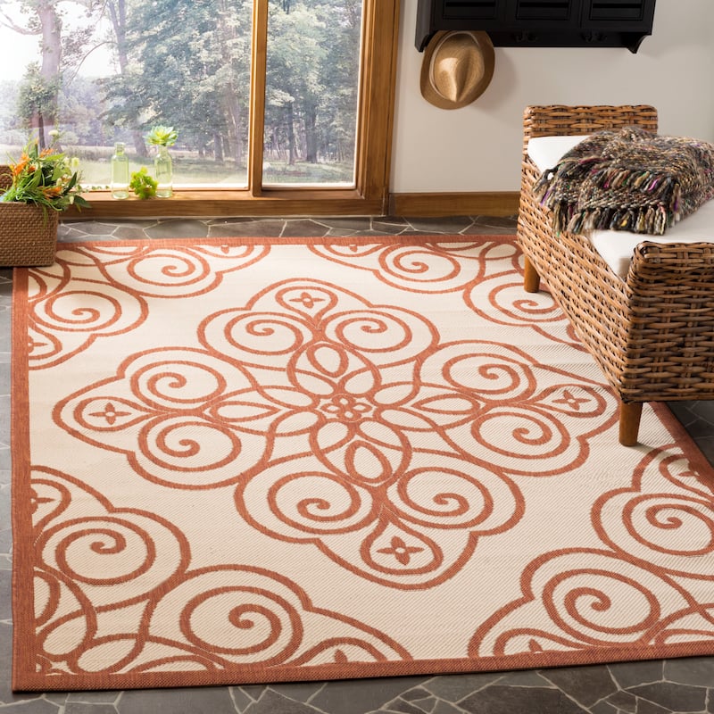 Martha Stewart by SAFAVIEH Rosamond Indoor/ Outdoor Waterproof Rug - 5'3" x 7'7" - Cayenne
