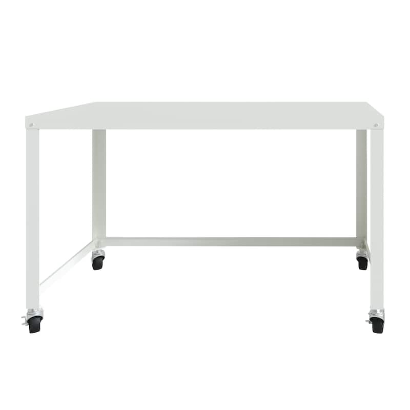 Space Solutions 48-inch Wide Mobile Metal Desk, White