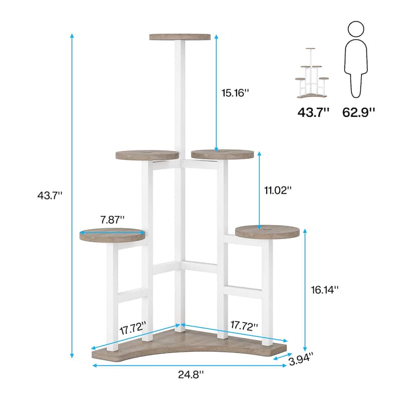Corner Plant Stand Indoor 6 Tiered Plant Shelf Flower Stand