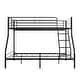 preview thumbnail 8 of 8, Black Twin-over-Full Metal Bunk Bed, Easy Assembly with Enhanced Upper-Level Guardrail